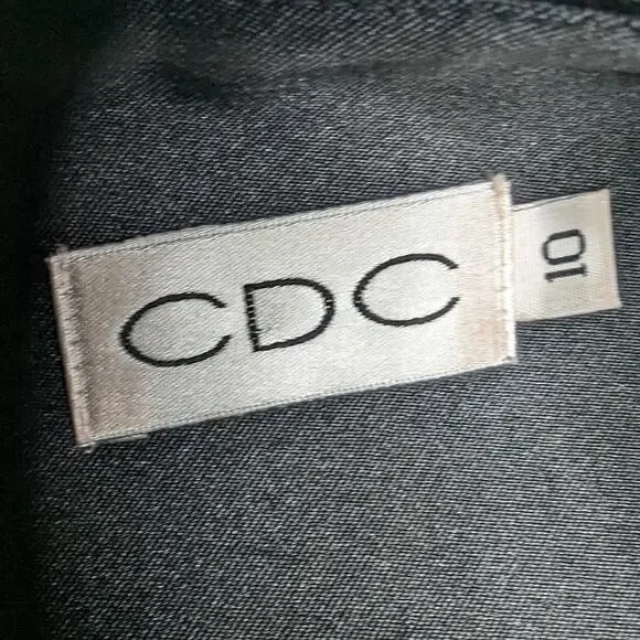 Vtg 1990s CDC Black Satin Floral Micro Beaded Sleeveless Mini Sheath Dress 10 - Picture 5 of 6